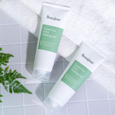 [BONAJOUR] Green Tea AHA Peeling Gel - Best Korean Vegan beauty AHA Deep Facial Exfoliating Gel 5.1Fl.oz