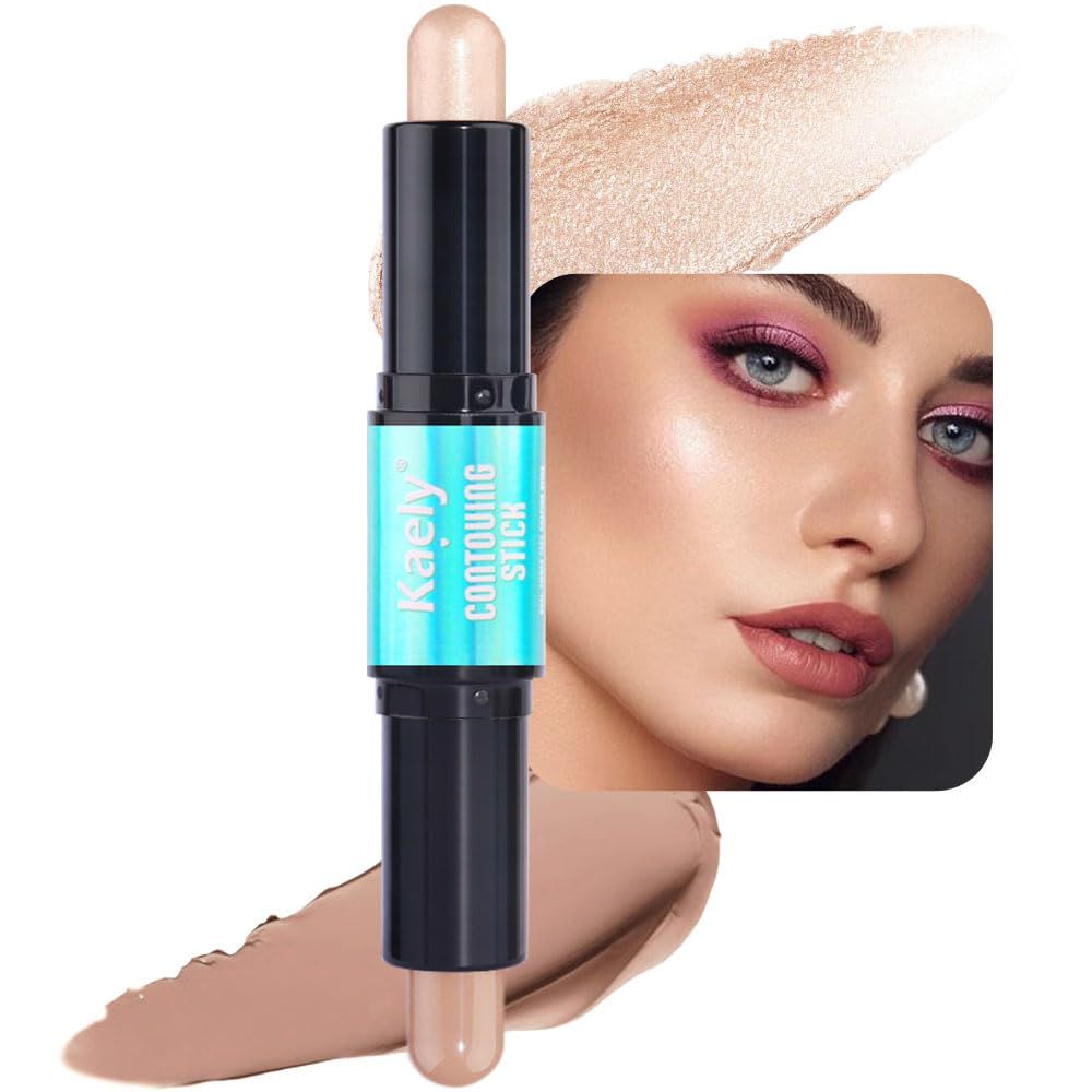evpct 2in1 Face Shaping &amp; Contouring Stick Cream Contour Concealer Bronzer Stick Makeup Kit for Beginner Face Highlighter Makeup Stick contorno maquillaje de maquillaje profesional, 01 NEW Fair
