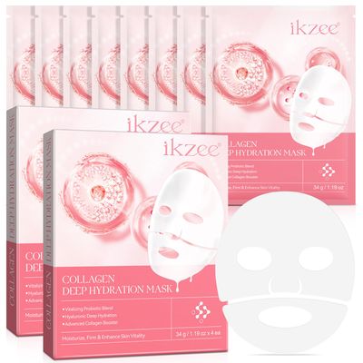 Collagen Face Mask 34gx8ea, Collagen night wrapping mask 8pcs, face masks skincare, enhancing skin vitality,radiant complexion, Facial Hydrogel Masks with low molecular weight collagen for elasticity