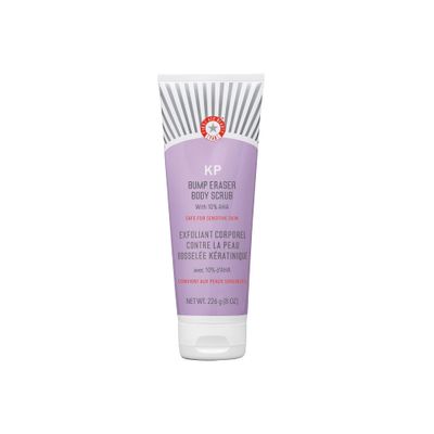 First Aid Beauty - KP Bump Eraser Body Scrub with 10% AHA, Keratosis Pilaris Skin Exfoliater with Glycolic and Lactic acids, Helps Reduce Chicken Skin Bumps, Safe for Sensitive Skin, 8 oz