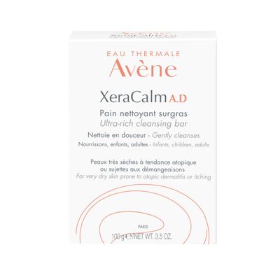 Eau Thermale Avne Xercalm A.D Ultra-Rich Cleansing Bar for Atopic Dermatitis, Eczema Prone Skin, Fragrance-Free, 100 g