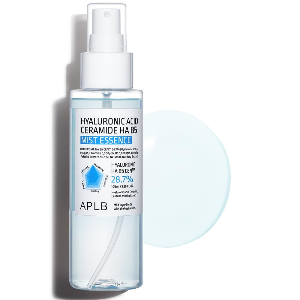 APLB Hyaluronic Acid Ceramide HA B5 Mist Essence | HYALURONIC HA B5 CEN 28.7% 3.55 FL.OZ/Korean Skincare, Replenishing moisture, Revitalize for gentle and improve skin texture through Hyaluronic