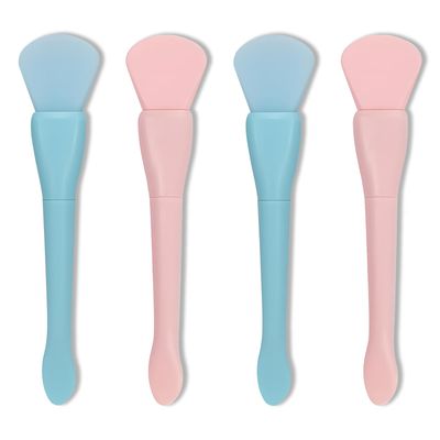4PCS Silicone Face Mask Applicator Set: Dual-Ended Facial Mask Brush with Spatula for Mud, Clay - Skincare Tool