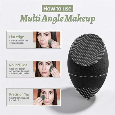 12 Pieces Professional Makeup Sponge Set,Latex Free Flawless Soft Setting Face Puffs,Black Beauty Sponge Blender Cosmetic Applicator for Powder,Liquid,Facial Makeup Tools