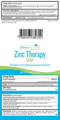 Dermaharmony Pyrithione Zinc (ZnP) Therapy Soap 4 oz Bars - 3 Pack - for Seborrhea and Dandruff