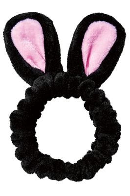 CHASIN&#39; RABBITS Spa Hair Styling Headband - Black Rabbit | Skincare Makeup Accessory for Face Washing (8.26&quot; x 5.5&quot;)