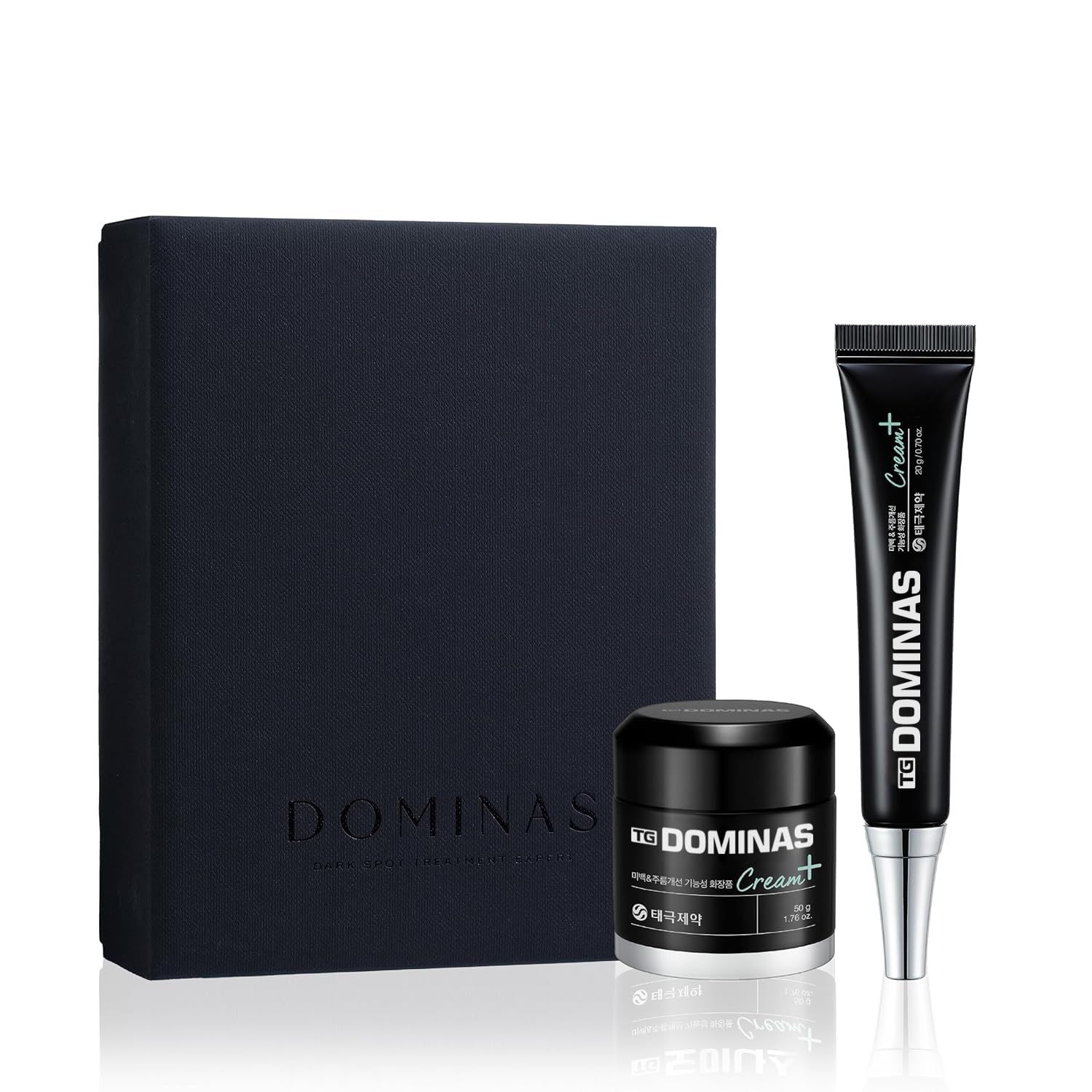 DOMINAS Cream Plus - Advanced Korean Dark Spot Corrector Cream for Even Skin Tone and Skin Elasticity. Niacinamide, Panthenol, Urea, Trehalose &amp; TECA (Gift Set, 1.76+0.7oz)