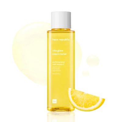 Face Republic Vita Glow Niacin Toner 160ml 5.41 fl oz | Vitamin Complex | Vitalizing &amp; Purifying | Radiant Glow for Dull Skin | 7 Hyaluronic Acids, Vitamin C, Niacinamide | Vegan Korean Skincare