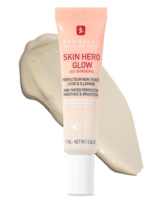 Erborian Skin Hero Glow, Non Tinted Bare Skin Perfector Face- Korean Skincare with Ginseng Extract &amp; Hyaluronic Acid - Facial Cream Hydrates &amp; Smooths - Glass-Skin Finish - 15 ml