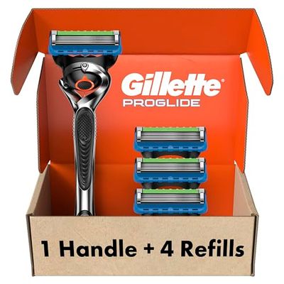 Gillette Fusion ProGlide Razors, Men 1 Gillette Razor, 4 Razor Blade Refills, Shields Against Skin Irritation