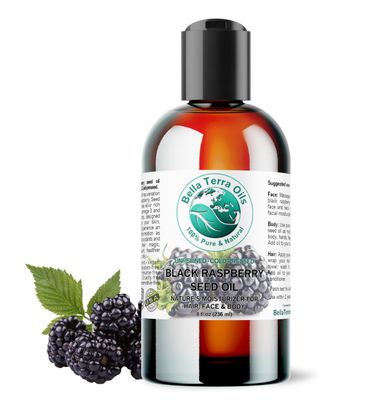 Bella Terra Oils - Black Raspberry Seed Oil 8 oz - Natural Elixir Enhanced with Ellagic Acid &amp; Vitamin A, Cold-Pressed Cosmetic Secret for Radiant Skin