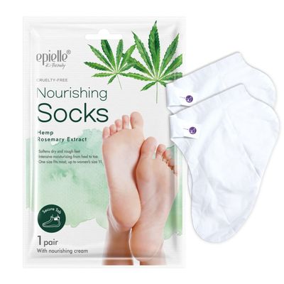 Epielle Nourishing Foot Masks - Hemp &amp; Rosemary Extract for Deep Moisturizing | 100% Vegan &amp; Cruelty-Free | 6 Pack Socks | Beauty Gifts | Skincare Gifts | Korean Skincare