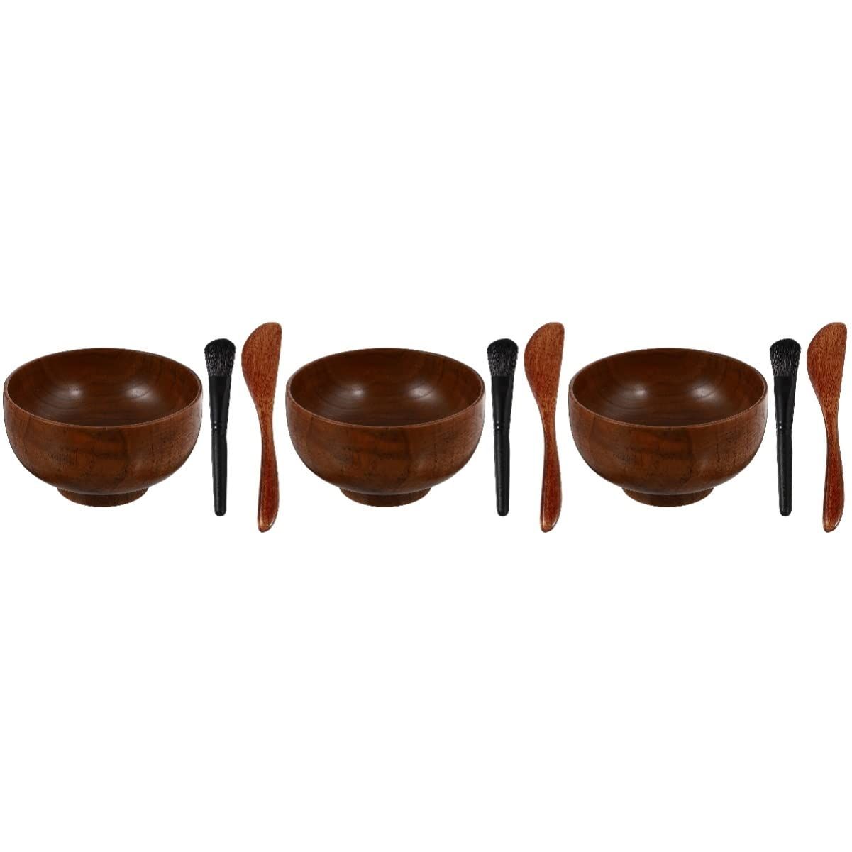 FOMIYES 3 sets Face Mask Mixing Bowl Kit Brush Spatula Practical Facial Mask Tool Skin Care Beauty,Facial Mask Bowl Set