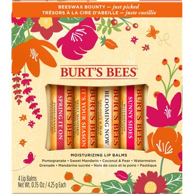 Burt&#39;s Bees Gifts, 4 Lip Balm Products, Just Picked Set - Pomegranate, Sweet Mandarin, Coconut Pear &amp; Watermelon (4 Pack)