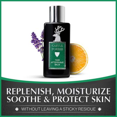 Castle Forbes 1445 Aftershave Balm For Men, 5 fl.oz. | Moisturizing After Shave Lotion w/ Essential Oils | Soothing & Refreshing Face Balm | Alcohol Free Post Shave Skincare For All Skin Types
