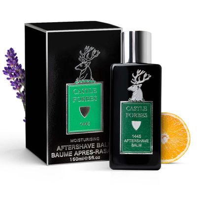 Castle Forbes 1445 Aftershave Balm For Men, 5 fl.oz. | Moisturizing After Shave Lotion w/ Essential Oils | Soothing &amp; Refreshing Face Balm | Alcohol Free Post Shave Skincare For All Skin Types