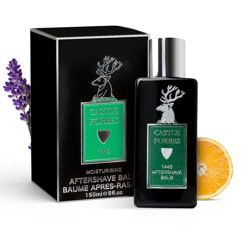 Castle Forbes 1445 Aftershave Balm For Men, 5 fl.oz. | Moisturizing After Shave Lotion w/ Essential Oils | Soothing &amp; Refreshing Face Balm | Alcohol Free Post Shave Skincare For All Skin Types