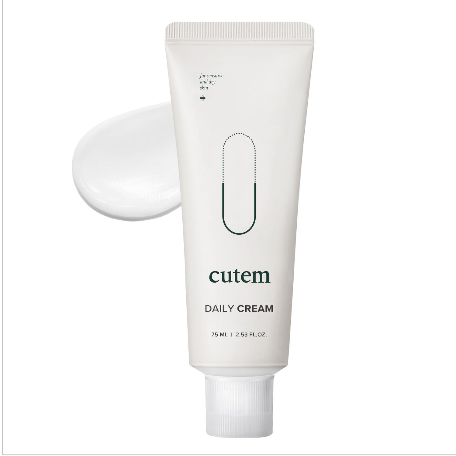 Cutem Daily Cream (1.69fl oz) - 3 in 1 Advanced Moisturizing Cream for Sensitive &amp; Dry skin, Korean Skin Care by Barrier Strengthening Cream for Face &amp; Body, Ceramide, 6 Peptides, Panthenol