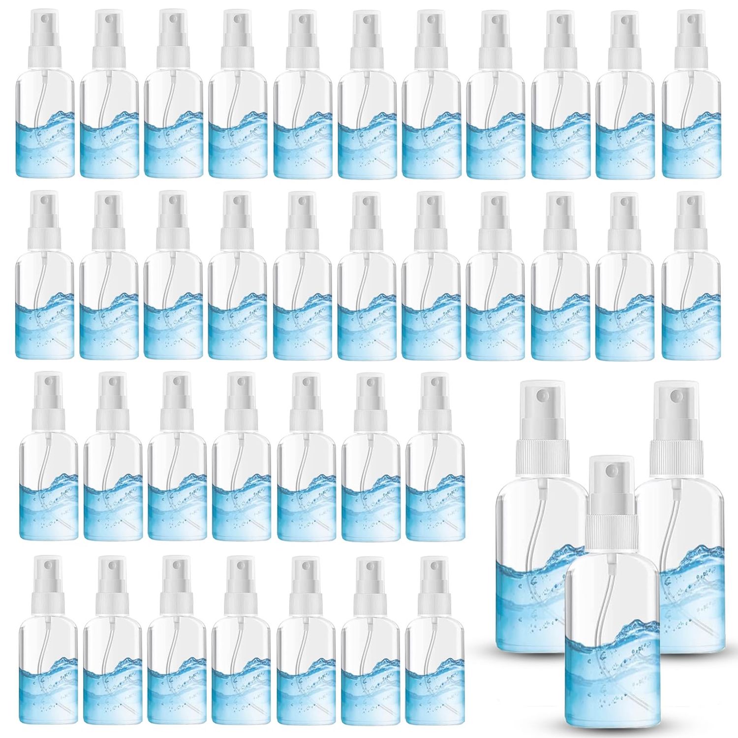 AODESTINY 100PCS 1oz/30ml Small Spray Bottle, Clear Fine Mist Spray Bottle Mini Empty Hair Spray Bottle, Plastic Refillable Cosmetic Containers for Plants, Cleaning, Misting &amp; Skin Care