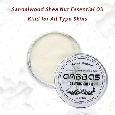 Anbbas 150g Shaving Cream Body Cream for Men Women Wet Shave Latheing,Sensitive Skin,Sandalwood Shea Nut Essential Oil