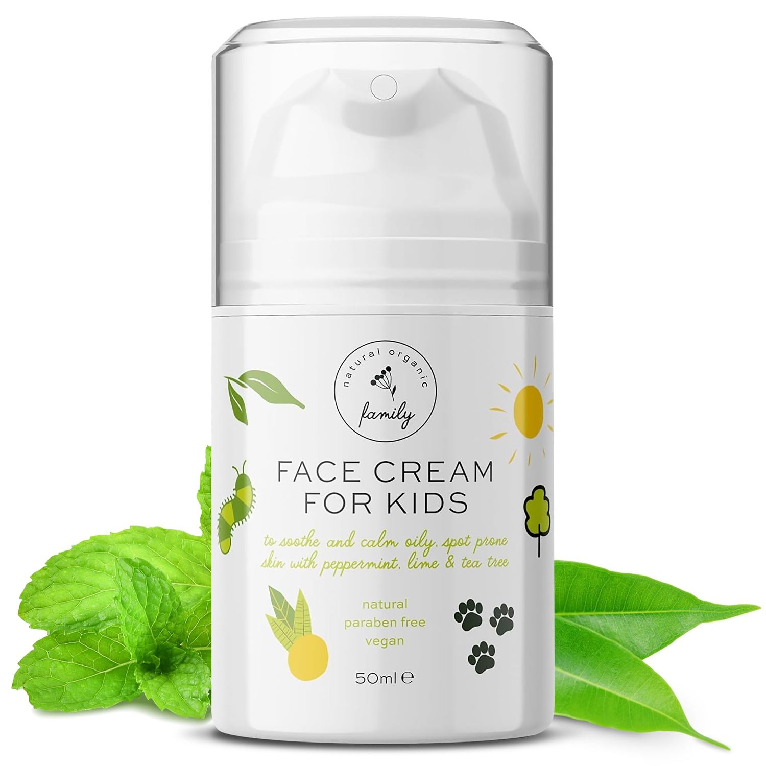 Face Moisturizer with Hyaluronic Acid Face Cream for Kids - Facial Cream &amp; Gentle Moisturizer with Strawberry Extract &amp; Vitamin E - Daily Facial Cream Moisturizer for Dry &amp; Sensitive Skin 50ml