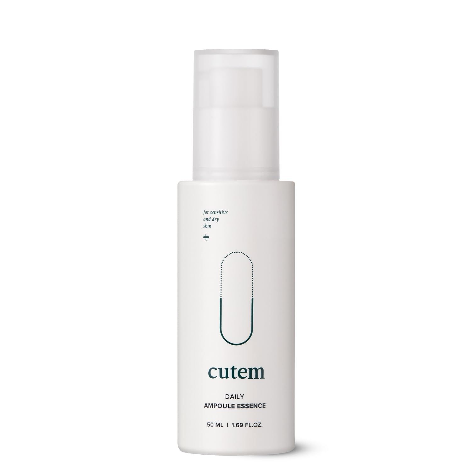 Cutem Daily Ampoule Essence (1.69fl oz) - Immediate Calming, Hydrating Serum. Sensitive Korean Skin Care. Peptides, Ceramide, Hyaluronic Acid.
