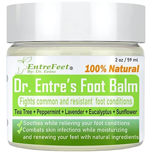 Dr. Entre&#39;s Foot Balm: Tea Tree Oil &amp; Shea Butter Based - Organic Treatment Cream for Athletes Foot, Dry Feet, Cracked Heels, Itching, and Odor - Foot Care E-Book Included