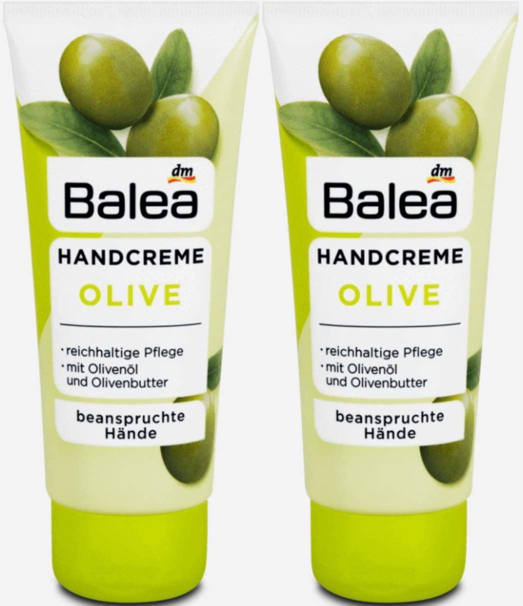 Balea 2 x hand cream olive, 100 ml, 2 x100 ml, Vegan, German Product