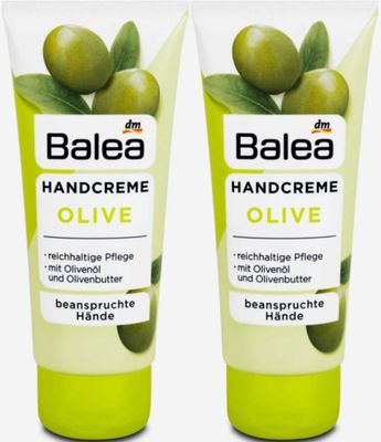 Balea 2 x hand cream olive, 100 ml, 2 x100 ml, Vegan, German Product