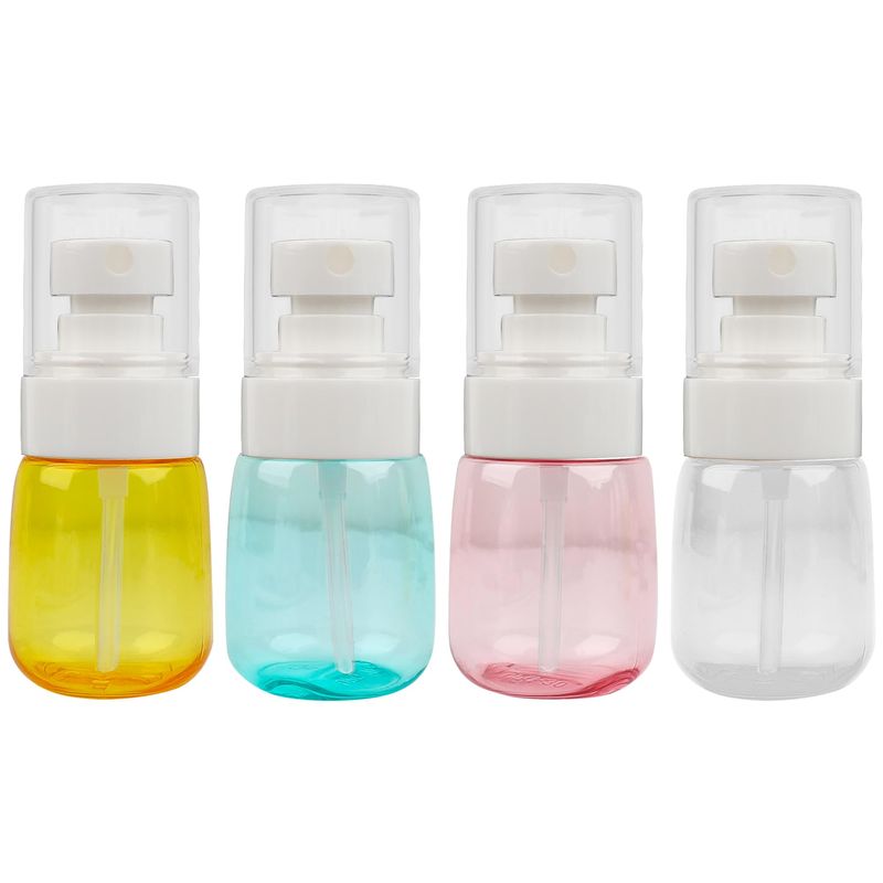 AUEAR, 4 Pcs 30ml Spray Bottles Plastic Empty Travel Refillable Mist for Skincare Makeup Hair Cleaning Lotion Perfume