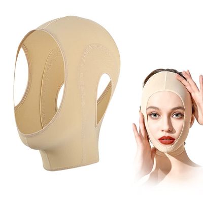 Facial Slimming Strap,Three Dimensional V Shaped Face Slimming Facial Slimming Mask Chin Strap Belt Eliminates Sagging Skin And Improves Contour double chin reducer