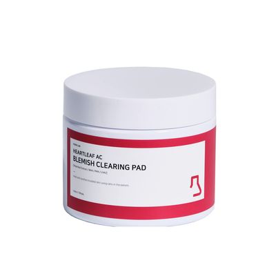 C&#39;NEW LAB Heartleaf AC Blemish Clearing Pads, Heals and Soothes Troubled Skin, Contains Triple-Double Acid, AHA, BHA, PHA Toner for Acne Prone Skin, 140 ml/ 70 Pads, Korean Skincare