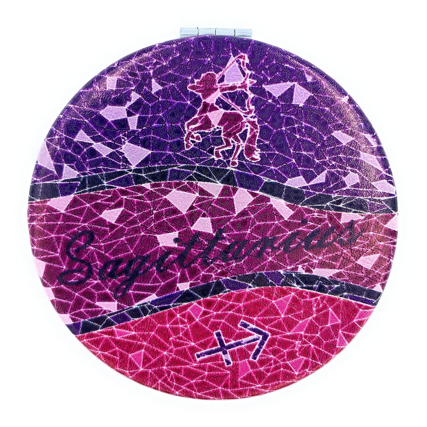 Aeisage Sagittarius Makeup Mirror for Purses Sagittarius Gift for Women Handheld Mirror with Zodiac Sign Pocket Token