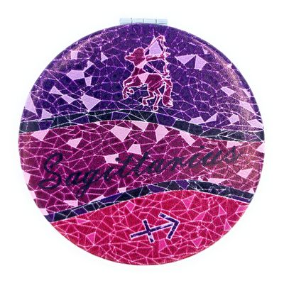 Aeisage Sagittarius Makeup Mirror for Purses Sagittarius Gift for Women Handheld Mirror with Zodiac Sign Pocket Token