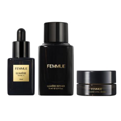 FEMMUE Lumire Discovery Kit (3pc) | With Vital C Serum, Refiner Face Toner, &amp; Vital Cream Moisturizer | Hydrate &amp; Plump Skin with Vitamin C, Niacinamide, &amp; Phyto-collagen | Korean Skin Care