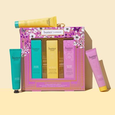 butter LONDON All Hands on Deck 3-Piece Hand &amp; Nail Care Kit, Helps Moisturize &amp; Restore Skin, At Home Manicure Prep, Vegan, Cruelty &amp; Paraben Free