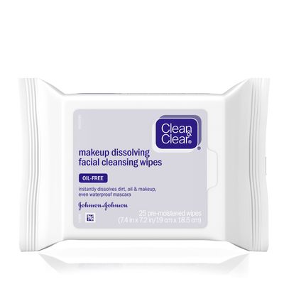 CLEAN &amp; CLEAR Makeup Dissolving Facial Cleansing Wipes 25 Each (Pack of 2)