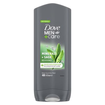 Dove Men+Care Elements Minerals and Sage BodyWash, 400 ml