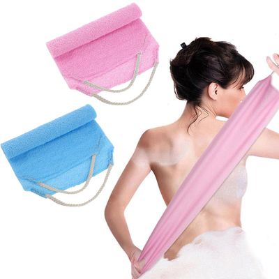 2Pcs Back Scrubber Body Bath Pull Strap Scrubber with Handles Nylon Exfoliating Washcloth Extended Length Washers Stretchable Shower Scrubber for Face Back Cleans Skin Massages Women Men