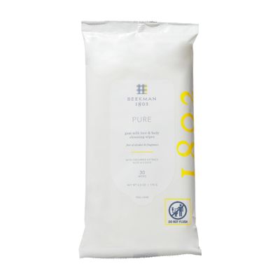 Beekman 1802 Face &amp; Body Wipes - Fragrance Free, 30 Count, Cleanses Dirt &amp; Makeup, With Goat Milk, Aloe &amp; Vitamin E