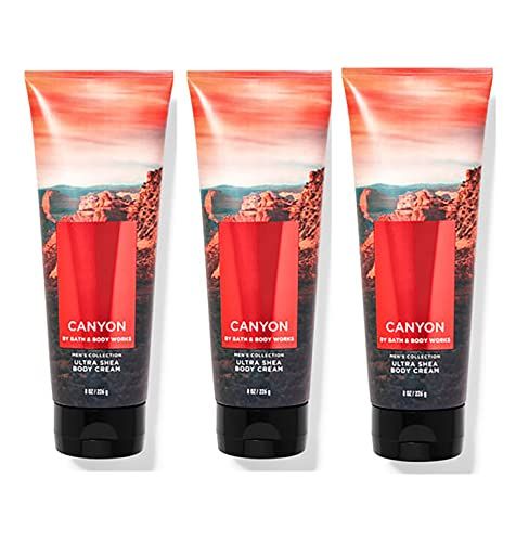 Bath and Body Works Canyon For Men Signature Ultra Shea Body Cream 8 fl oz Pack Of 3 (Canyon)