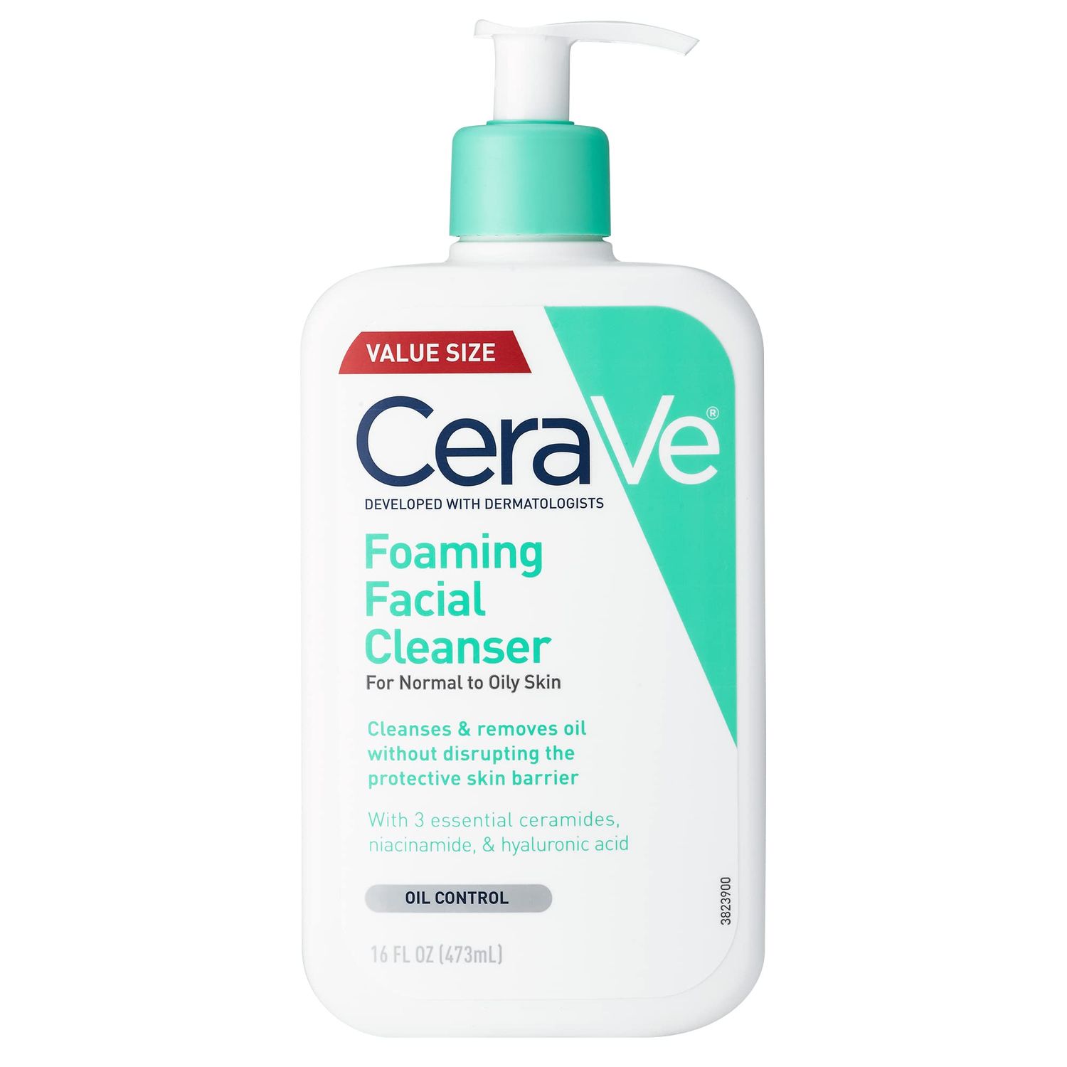 CeraVe Foaming Facial Cleanser, Daily Face Wash for Oily Skin with Hyaluronic Acid, Ceramides, and Niacinamide, Fragrance Free, 16 Fluid Ounce