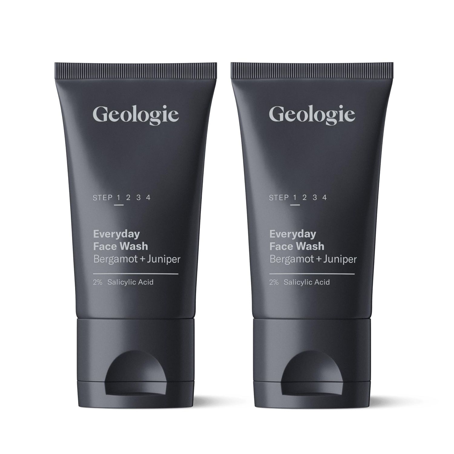 Geologie 2% Salicylic Acid Face Wash Bergamot + Juniper Scent | Facial Cleanser for Men &amp; Women | Acne &amp; Oil Control | Deep Cleansing &amp; BHA Exfoliating Face Wash | 2-Pack
