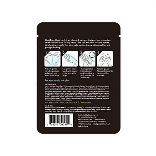 Bodipure HandPure Hand Mask - Intensive Repairing Treatment for Dry Cracked Hands - Anti-aging Moisturizing Gloves - Repairs Rough and Extra Dry Hands, For Women and Men - 12 Pack