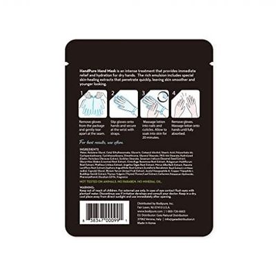 Bodipure HandPure Hand Mask - Intensive Repairing Treatment for Dry Cracked Hands - Anti-aging Moisturizing Gloves - Repairs Rough and Extra Dry Hands, For Women and Men - 12 Pack