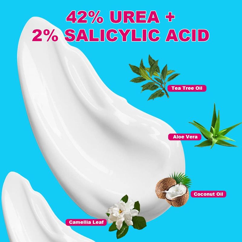 ENVISHA Urea Cream 42 Percent for Feet - 42% Urea Foot Cream with 2% Salicylic Acid - For Feet, Hands, Heels, Elbows, Nails &amp; Knees - 4 oz