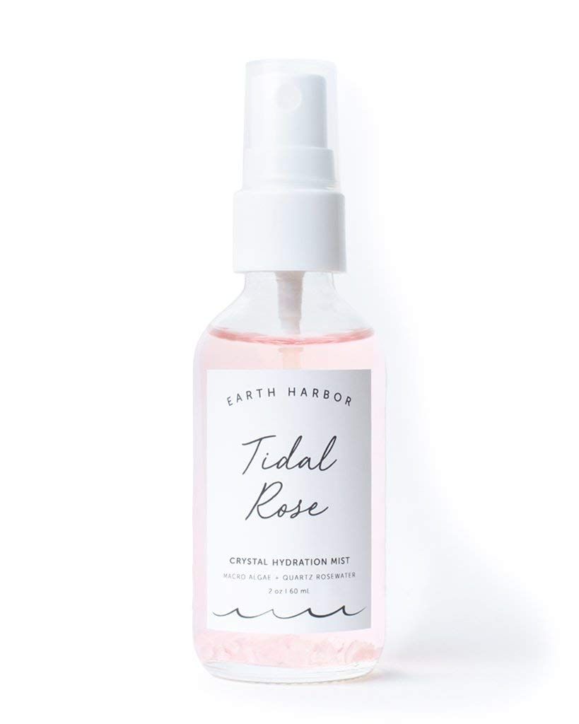 Earth Harbor | Tidal Rose Crystal Hydration Toner - Soothes Inflammation &amp; Tones | Rose Water + Rose Quartz + White Tea | 100% Natural &amp; Cruelty-Free | 2 fl oz