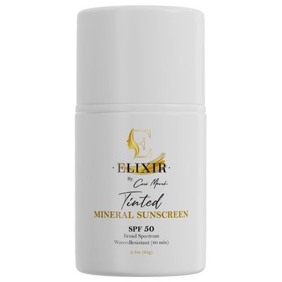 Broad Spectrum Mineral Tinted Sunscreen SPF 50 Sun Protection, Water-Resistant-80 min, Hydrates and Enhances Skin, Adults and Children- 2.1 oz 59 g ELIXIR by Coco March