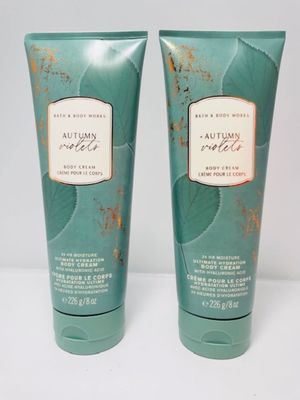 Bath &amp; Body Works AUTUMN VIOLETS Ultimate Hydration Body Cream - Value Pack Lot Of 2 - Full Size