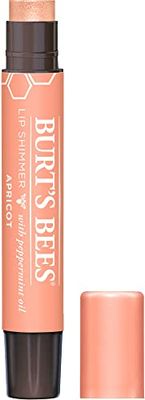 Burt&#39;s Bees Lip Balm, Moisturizing Lip Shimmer for Women, for All Day Hydration, with Vitamin E &amp; Coconut Oil, 100% Natural, Apricot, 0.09 Ounce